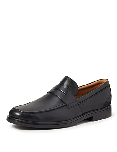 Clarks Herren Un Aldric Step Slipper, Schwarzes Leder 1, 42 EU von Clarks