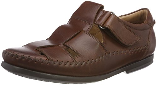 Clarks Herren Un Gala Strap Geschlossene Sandalen, Braun (Dark Tan Lea) von Clarks