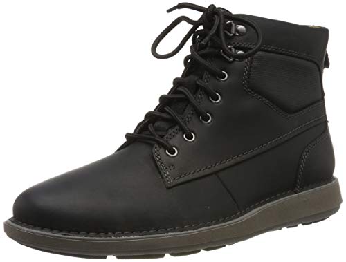 Clarks Herren Un Larvik Peak Klassische Stiefel, Schwarz (Black Leather Black Leather), 42 EU von Clarks