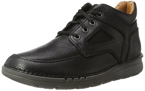 Clarks Herren Unnature Mid Klassische Stiefel, Schwarz (Black Leather) von Clarks