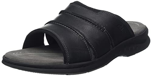 Clarks Herren Walkford Easy Sandal, Black Tumbled, 43 EU von Clarks