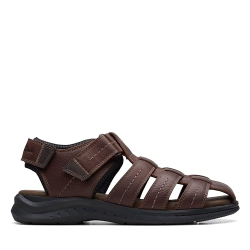 Clarks Herren Walkford Fish Sandal, Brown Tumb, 39.5 EU von Clarks