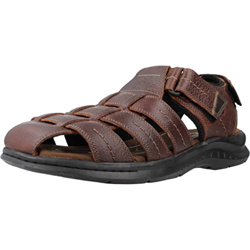 Clarks Herren Walkford Fish Sandal, Brown Tumb, 44 EU von Clarks