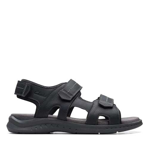 Clarks Herren Walkford Walk Sandal, Black, 44.5 EU von Clarks