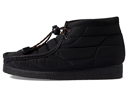 Clarks Herren Wallabee B, Schwarz gestepptes Textilgewebe, 44 EU von Clarks