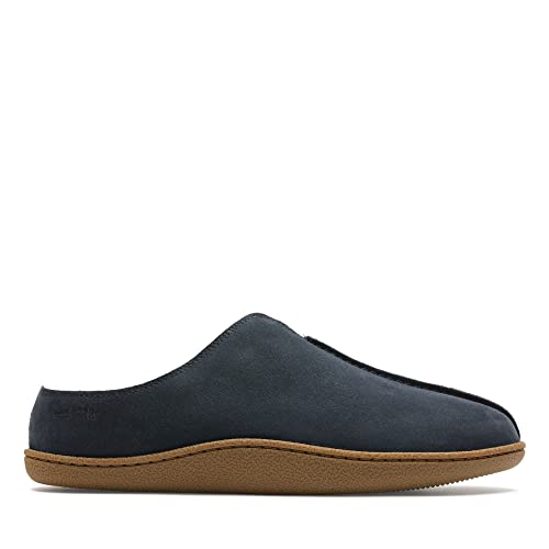 Clarks Herren Warm gefütterte Pantoletten Hausschuhe Home Mule, blau, 42 EU von Clarks