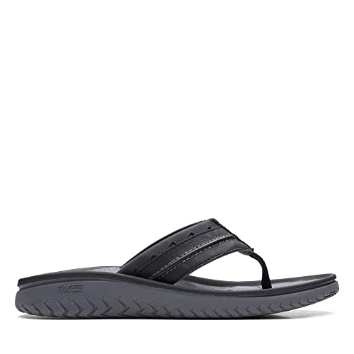 Clarks Herren Wesley Post Flipflop, Schwarz, 41 EU von Clarks