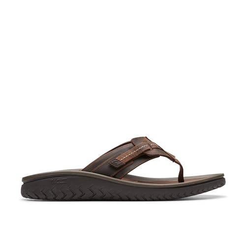 Clarks Herren Wesley Sun Flipflop, Bienenwachsleder, 39.5 EU von Clarks