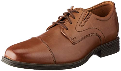 Clarks Herren Whiddon Cap Sneaker, Dunkelbraunes Leder, 42 EU von Clarks