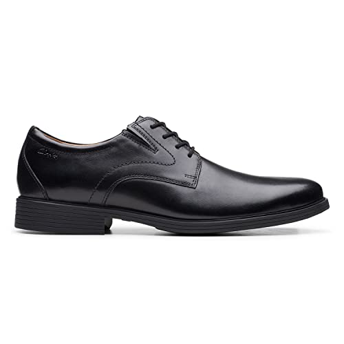 Clarks Herren Whiddon Plain Oxford-Schuh, Black Leather, 49.5 EU von Clarks