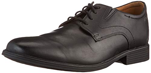 Clarks Herren Whiddon Plain Oxford-Schuh, Black Leather, 42 EU von Clarks