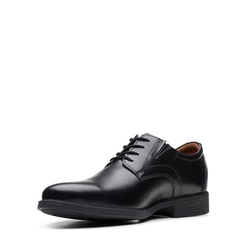 Clarks Herren Whiddon Plain Oxford-Schuh, Black Leather, 43 EU von Clarks