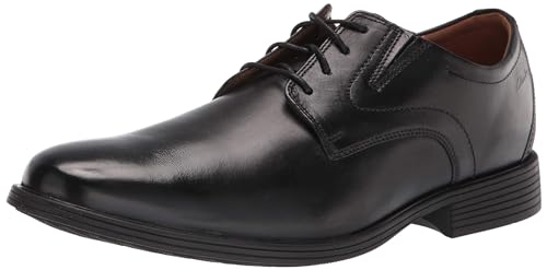 Clarks Herren Whiddon Uni Oxford, Schwarz Leder, 44.5 EU Weit von Clarks