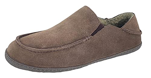 Clarks Herren Wildleder-Hausschuhe mit klappbarem Absatz und Twin Gore JMH2043 – warmes Plüsch-Imitat-Sherpa-Futter – für drinnen und draußen, braun, 44.5 EU von Clarks