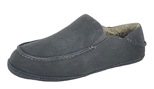 Clarks Herren Wildleder-Hausschuhe mit klappbarem Absatz und Twin Gore JMH2043 – warmes Plüsch-Imitat-Sherpa-Futter – für drinnen und draußen, grau, 44.5 EU von Clarks