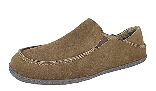 Clarks Herren Wildleder-Hausschuhe mit klappbarem Absatz und Twin Gore JMH2043 – warmes Plüsch-Imitat-Sherpa-Futter – für drinnen und draußen, graugrün, 44.5 EU von Clarks