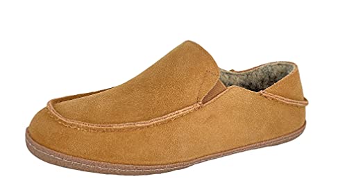 Clarks Herren Wildleder-Hausschuhe mit klappbarem Absatz und Twin Gore JMH2043 – warmes Plüsch-Imitat-Sherpa-Futter – für drinnen und draußen, zimt, 44.5 EU von Clarks