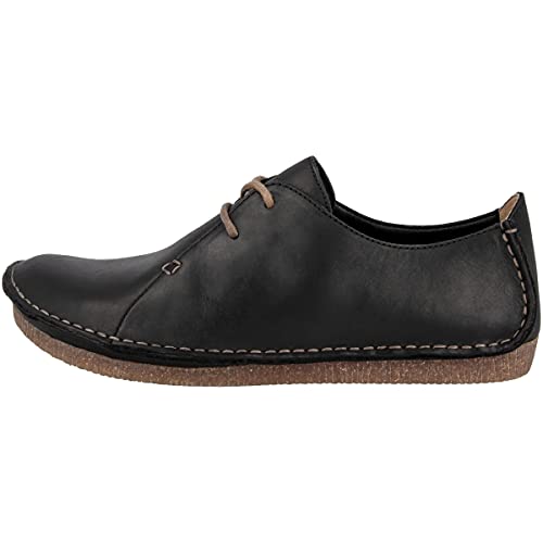 Clarks Damen Janey Mae Derby, Schwarz (Black Leather) von Clarks