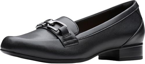 Clarks Juliet Echo Loafer für Damen, Schwarz Leder, 7.5 Wide von Clarks