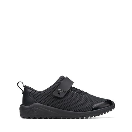 Clarks Jungen Aeon Pace Sneaker, Schwarz, 24 EU Weit von Clarks