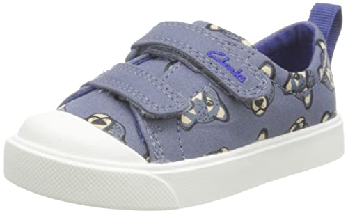 Clarks Jungen City Bright T Sneaker, Denim Blue, 22.5 EU Weit von Clarks