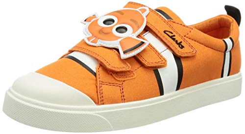 Clarks Jungen City Nemo K Sneaker Orange Canvas von Clarks