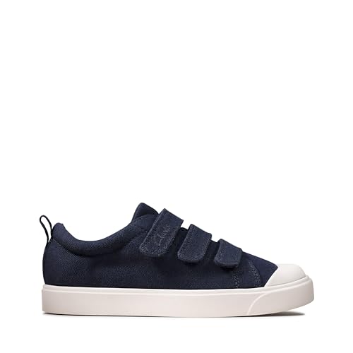 Clarks Jungen City Vibe K Sneaker, Navy Canvas, 33 EU von Clarks