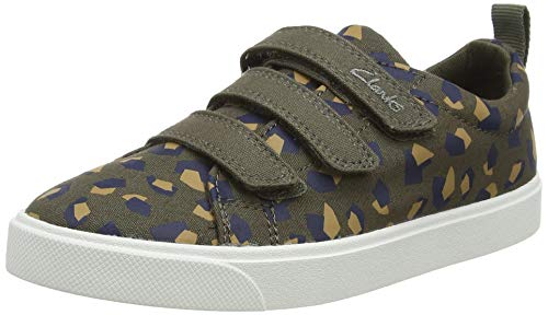 Clarks Jungen City Vibe K Sneaker, Olive Camo, 29 EU von Clarks