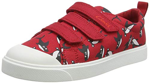 Clarks Jungen City Vibe K Sneaker, Red Black, 29 EU von Clarks