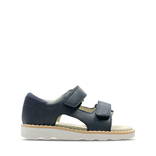 Clarks Jungen Crown Root T Riemchensandalen Knöchelriemchen, Blau (Navy Leather), 24 EU von Clarks