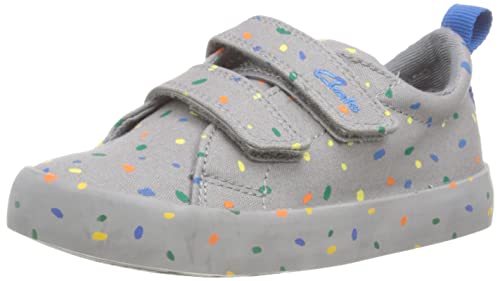 Clarks Jungen Foxing Print K Sneaker, Grau, 35 EU von Clarks