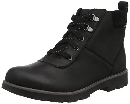 Clarks Jungen Heath Go Gtx K Chukka-Stiefel, Black Leather, 29.5 EU von Clarks