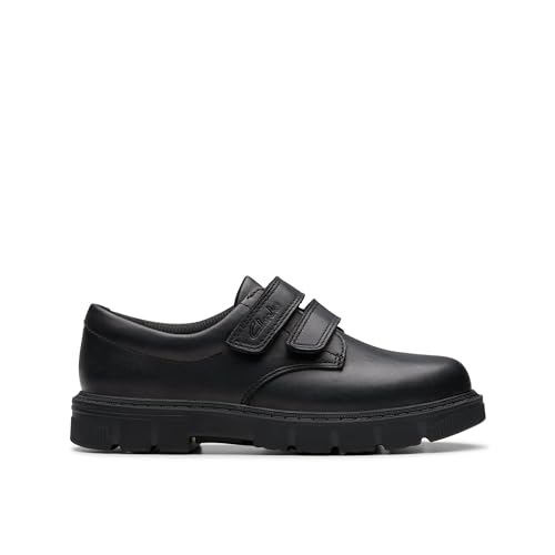 Clarks Jungen Lorcam Loop K Oxford-Schuh, Schwarzes Leder von Clarks