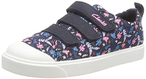 Clarks Mädchen City Vibe K Sneaker, Toile Bleu Marine, 20 EU von Clarks