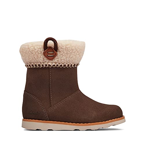 Clarks Jungen Mädchen Crown Loop T Schneestiefel, Walnuss Wildleder, 20 EU von Clarks