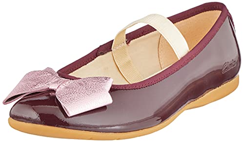 Clarks Jungen Mädchen Dance Bow K Ballerinas, Pflaumezinsen, 28.5 EU von Clarks