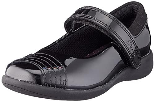 Clarks Jungen Mädchen Etch Beam T Ballerinas, Black Pat, 25 EU von Clarks