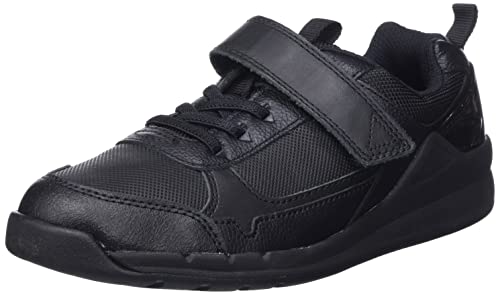 Clarks Jungen Orbit Sprint Sneaker, Black Leather, 33 EU von Clarks