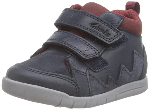 Clarks Jungen Rex Park T Sneaker, Navy Leather, 18.5 EU von Clarks