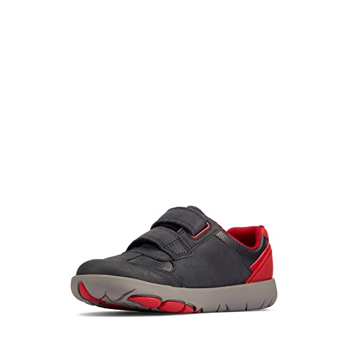 Clarks Jungen Rex Play Sneaker, Navy Red, 29.5 EU von Clarks