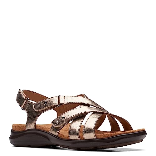 Clarks Kitly Go Sandalen für Damen, metallisch, 39 EU von Clarks
