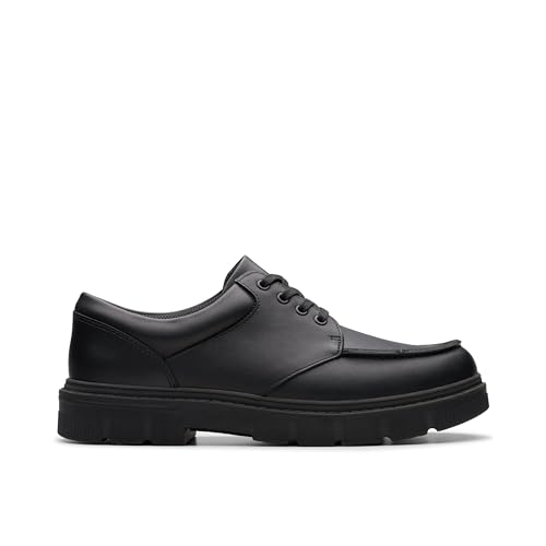 Clarks Unisex Lorcam Edge Y Shoes, Black Leather, 42.5 EU von Clarks