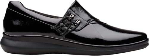 Clarks Lynell Slip-Schuhe für Damen, Black Pat Lea, 7 Wide Clarks Lynell Slip-Schuhe für Damen, Black Pat Lea, 7 Wide von Clarks