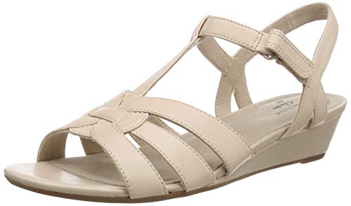 Clarks Mädchen Abigail Daisy T-Spangen Sandalen, Blau (Blush Leather Blush Leather), 35.5 EU von Clarks