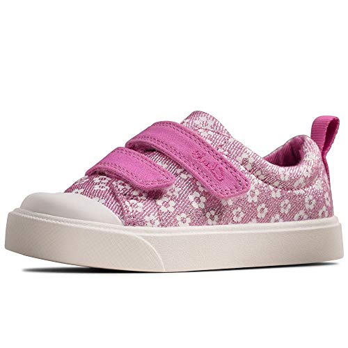 Clarks Mädchen Sneaker Niedrig, Pink (Pink Canvas), 20.5 EU von Clarks