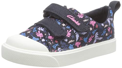 Clarks Mädchen City Bright T. Sneaker, Navy Canvas, 22 EU Weit Clarks Mädchen City Bright T. Sneaker, Navy Canvas, 22 EU Weit von Clarks