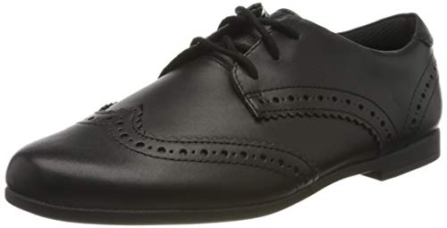 Clarks Mädchen Derbys, Schwarz (Black Leather Black Leather), 39.5 EU von Clarks