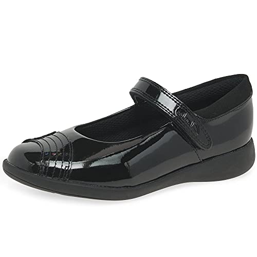 Clarks Mädchen Etch Beam K Ballerinas, Black Pat, 30 EU von Clarks