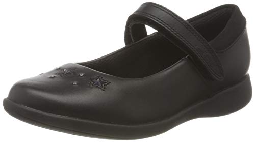 Clarks Mädchen Etch Bright K Uniform-Schuh, Schwarzes Leder, 28 EU von Clarks