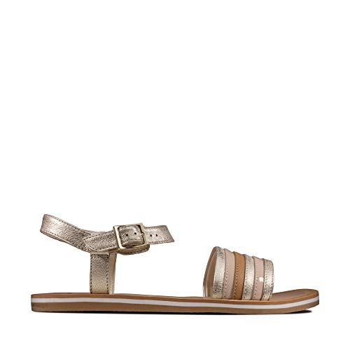 Clarks Finch Stride Y Slingback Sandalen, Grau (Metallic Combi Metallic Combi), 36 EU von Clarks